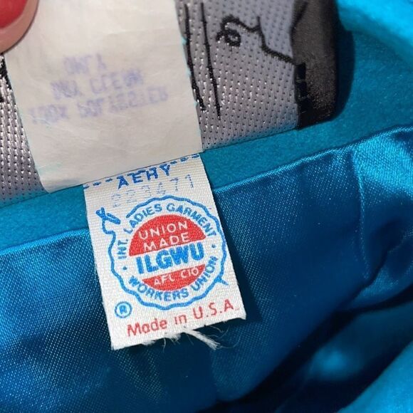 Vintage 90s Nicole Miller suede‎ turquoise skirt, Size 4 - Picture 6 of 6